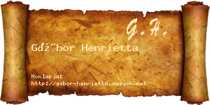 Gábor Henrietta névjegykártya