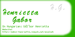 henrietta gabor business card